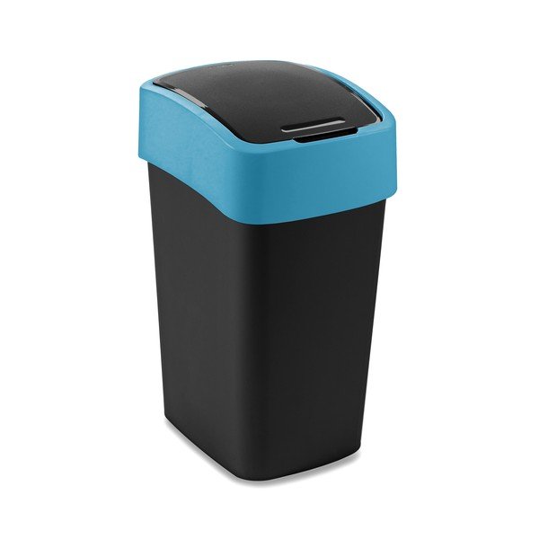 Juodos spalvos/mėlynos spalvos iš plastiko šiukšliadėžė rūšiavimui 25 l Flip Bin – Curver