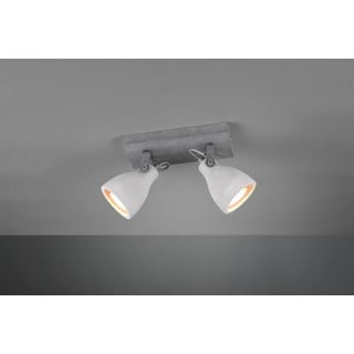 Pilkos spalvos sieninis šviestuvas 2 lemputėms Trio Concrete, 23 cm ilgio