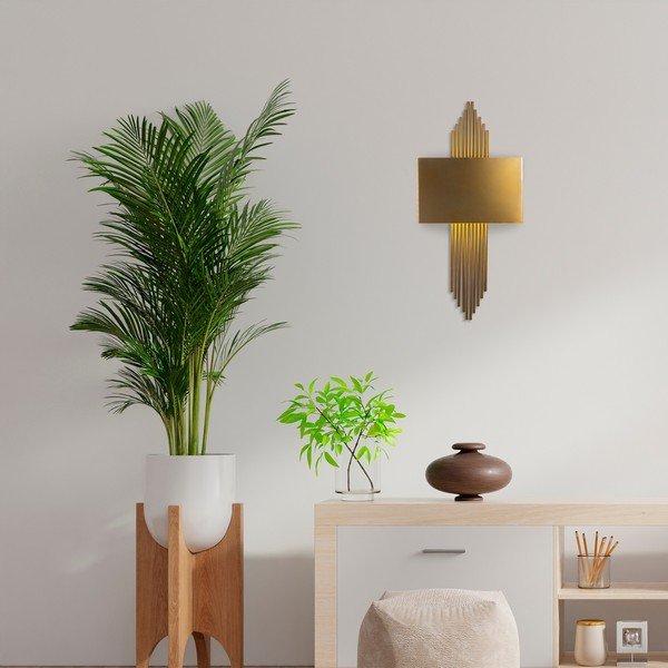 Sieninė lempa auksinės spalvos – Opviq lights-image-3