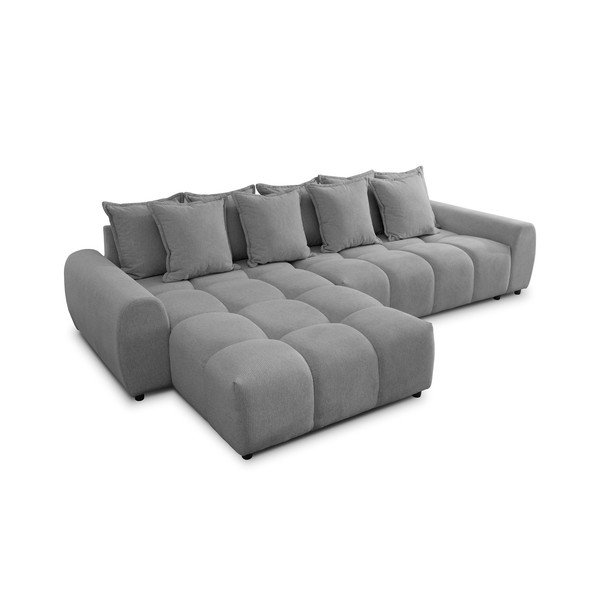 Pilkos spalvos kampinė sofa (su kairiuoju kampu/su gultu) Albane  – Ropez-image-2