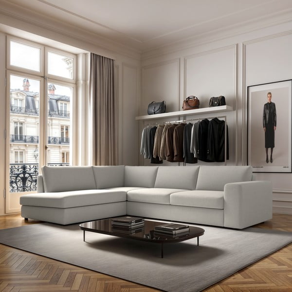 Kreminės spalvos kampinė sofa (su kairiuoju kampu/„L“ formos) Baga – Rodier-image-1