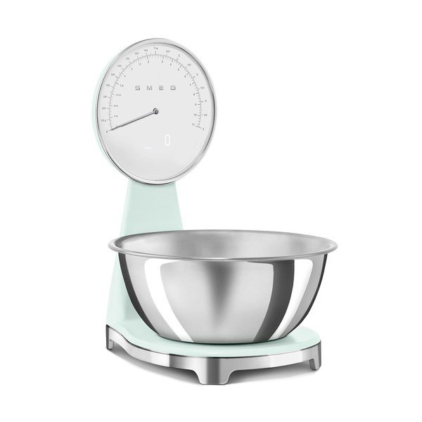Šviesiai žalios spalvos iš plastiko skaitmeninė virtuvinės svarstyklės – SMEG