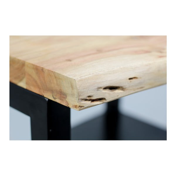 HSM kolekcijos SoHo akacijos medžio staliukas su lentyna-image-1