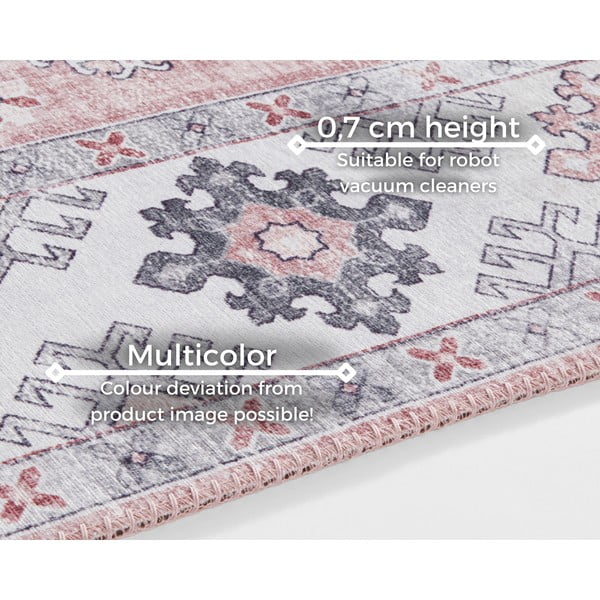 Šviesiai rausvas kilimas Nouristan Gratia, 80 x 200 cm-image-4