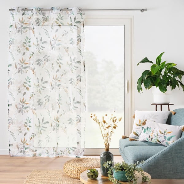 Permatoma užuolaida baltos spalvos/žalios spalvos 140x240 cm Dilaris – douceur d'intérieur-image-4