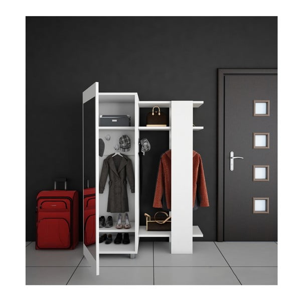 Balta drabužių spinta su veidrodžiu "Antre-image-2