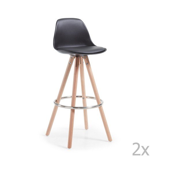 2 juodų baro kėdžių rinkinys "La Forma Stag
