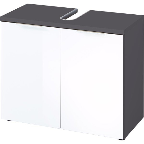 Balta ir pilka spintelė po praustuvu Germania Pescara, plotis 70 cm-image-2