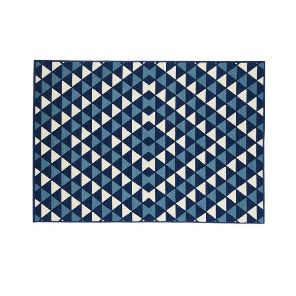 Tamsiai mėlyna lauko kiliminė danga Floorita Triangles, 133 x 190 cm-image-1