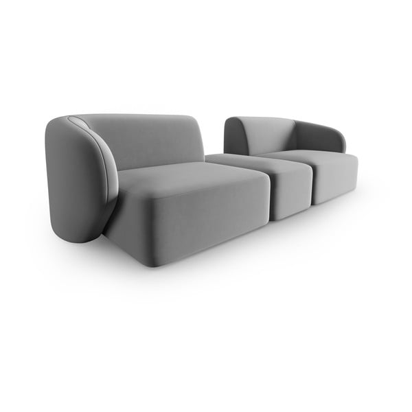 Pilkos spalvos iš velveto sofa 246 cm Paolo – Milo Casa-image-2