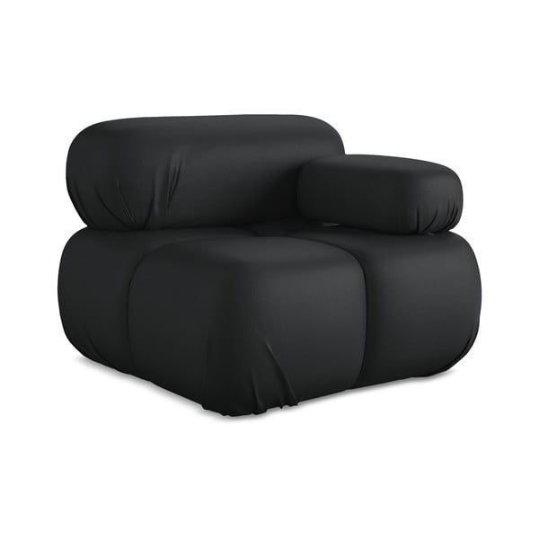 Juodos spalvos iš dirbtinės odos modulinė sofos dalis (su dešiniuoju kampu) Lokua – Makamii-image-1