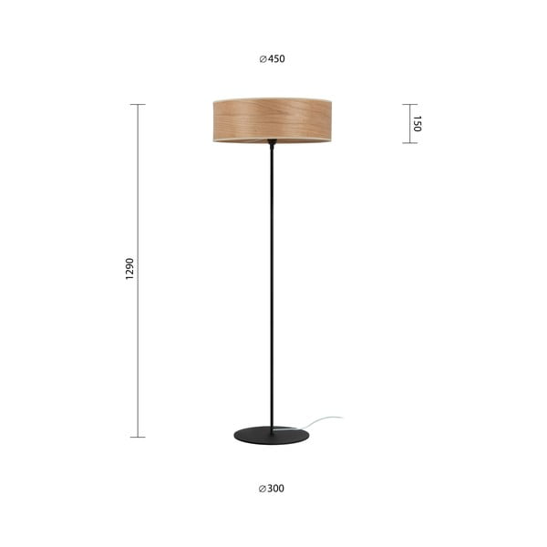 Vyšnios medienos grindų šviestuvas Sotto Luce TSURI XL, ø 45 cm-image-2