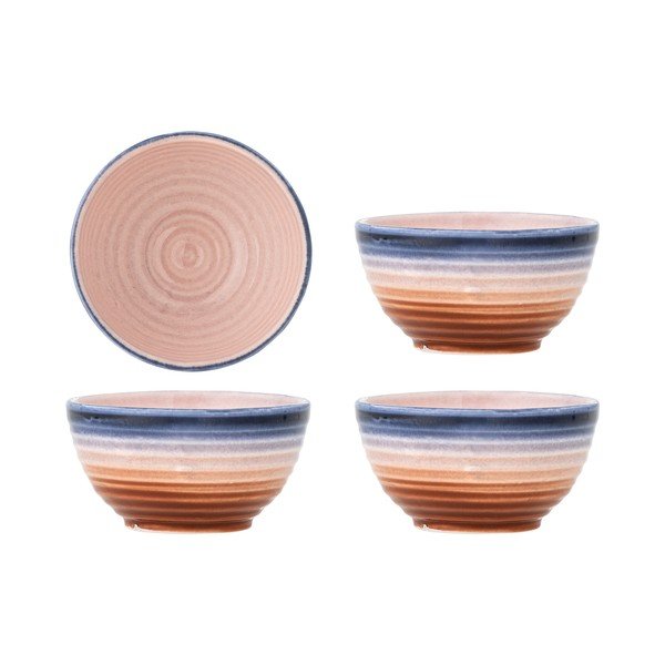 Mėlynos spalvos/oranžinės spalvos iš keramikos maži dubenys 4 vnt. 110 ml Tatum – Bloomingville