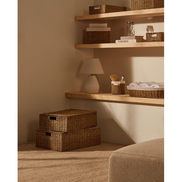 Iš jūržolės krepšiai 2 vnt. 40x60x21 cm Tossa – Kave Home-image-1