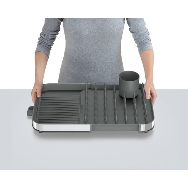 Reguliuojamas iš nerūdijančio plieno kiaurasamtis pilkos spalvos 35x39 cm Duo – Joseph Joseph-image-1