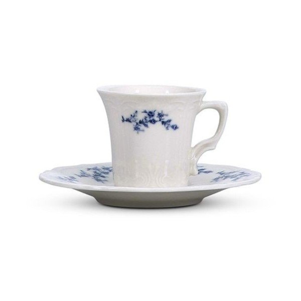 Baltos spalvos/mėlynos spalvos iš porceliano puodelis espreso 110 ml Retro – BonBistro-image-3