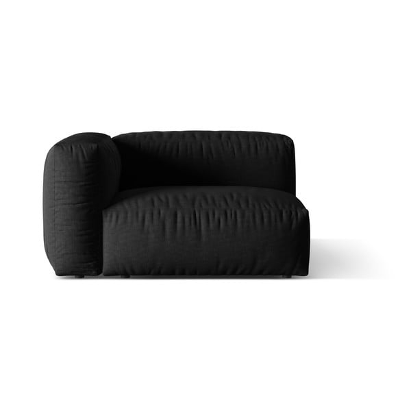 Modulinė sofos dalis juodos spalvos (su kairiuoju kampu) Martina – Micadoni Home