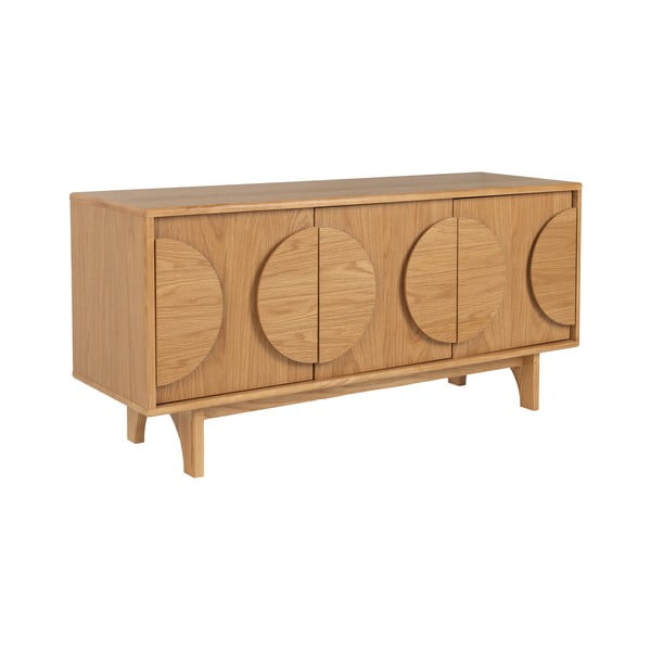 Žema šoninė spintelė natūralios spalvos iš ąžuolo 120x58 cm Groove – Zuiver-image-1