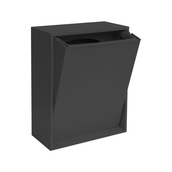 Juodos spalvos iš perdirbto plastiko šiukšliadėžė rūšiavimui/sieninė Recycling Box – ReCollector