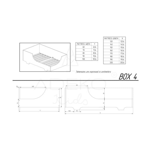 Vaikiška lova iš pušies medienos Adeko BOX 4, 90 x 200 cm-image-2