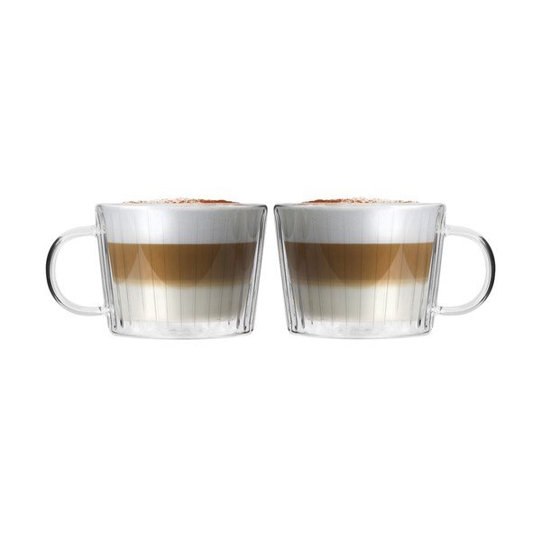 Iš stiklo puodeliai 2 vnt. kapučino 250 ml Livio Duo – Vialli Design