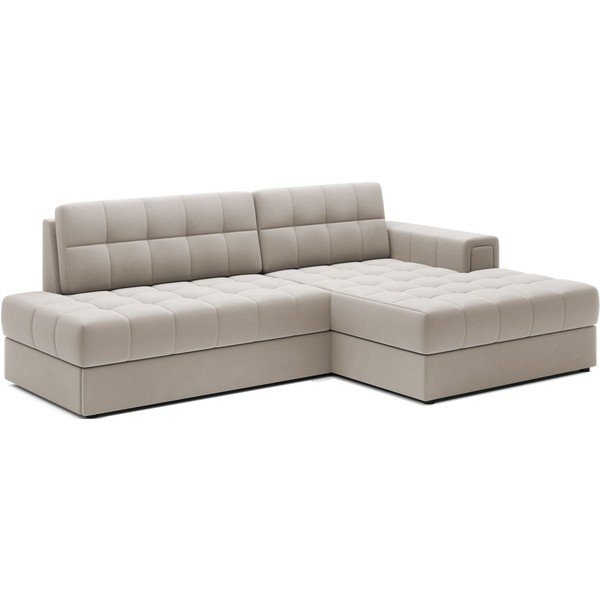 Smėlio spalvos iš velveto sulankstoma kampinė sofa (su dešiniuoju kampu/su gultu) Blezalt – ELTAP-image-2