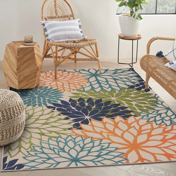 Skalbiamas iš medvilnės mišinio kilimas 100x150 cm Geo Flowers – Conceptum Hypnose-image-1
