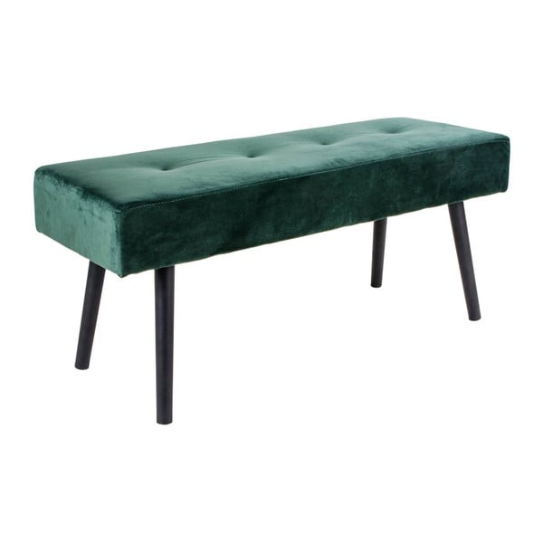 Tamsiai žalias aksominis suoliukas Bonami Essentials Skiby-image-1