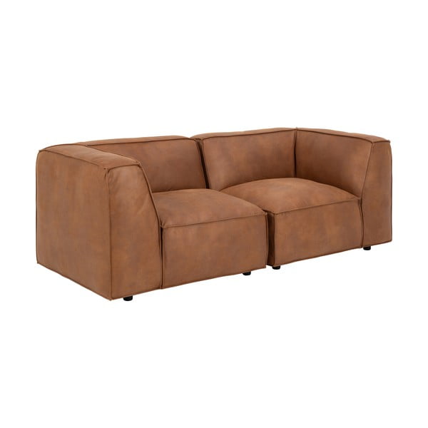 Sofa konjako rudos spalvos iš dirbtinės odos 208 cm Fairfield Kentucky – Bonami Selection-image-3