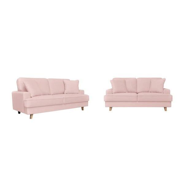 2 rožinių sofų rinkinys dviems ir trims Cosmopolitan design Madrid