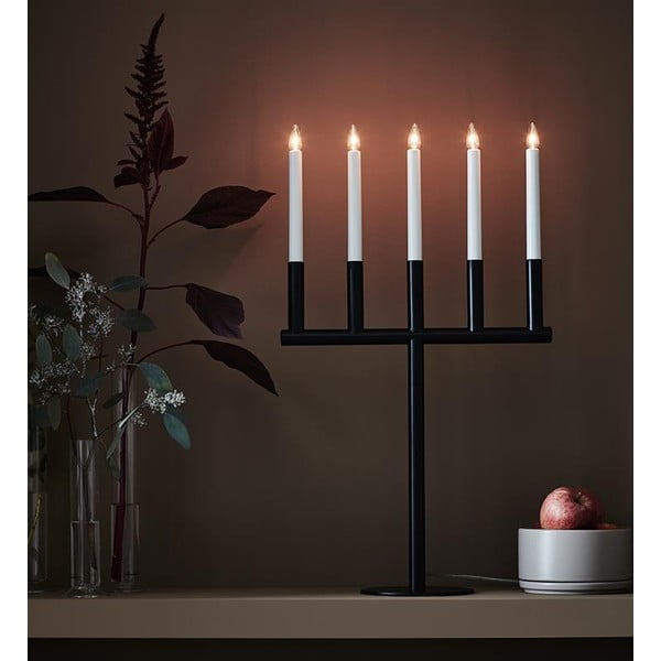 Juodos spalvos žvakidė Markslöjd Manhattan, aukštis 61,5 cm