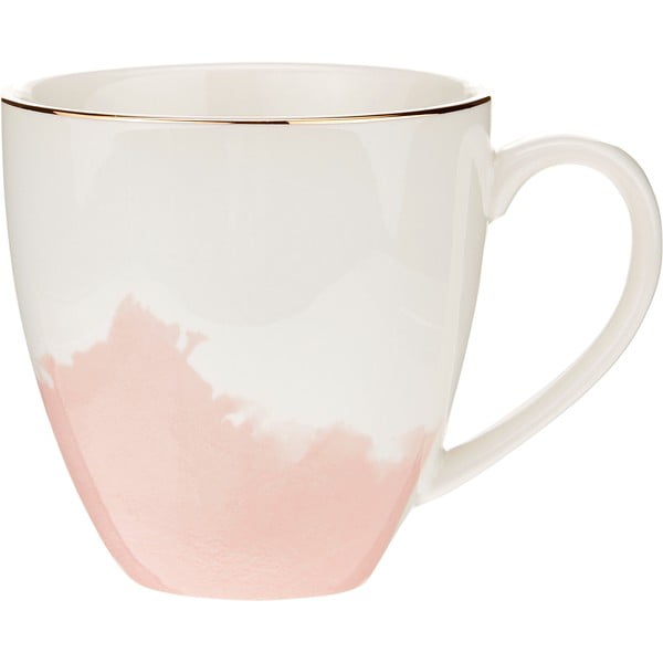 2 rožinės ir baltos spalvos porcelianinių kavos puodelių rinkinys Westwing Collection Rosie