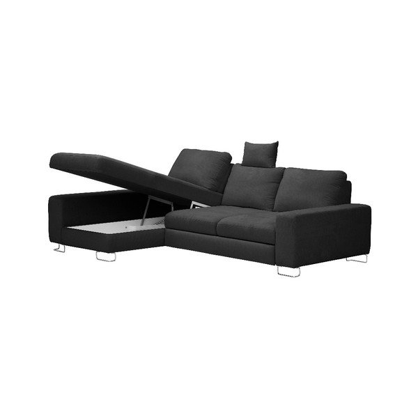 Tamsiai pilka kampinė sofa lova "Windsor & Co Sofas", kairysis kampas "Alpha-image-3