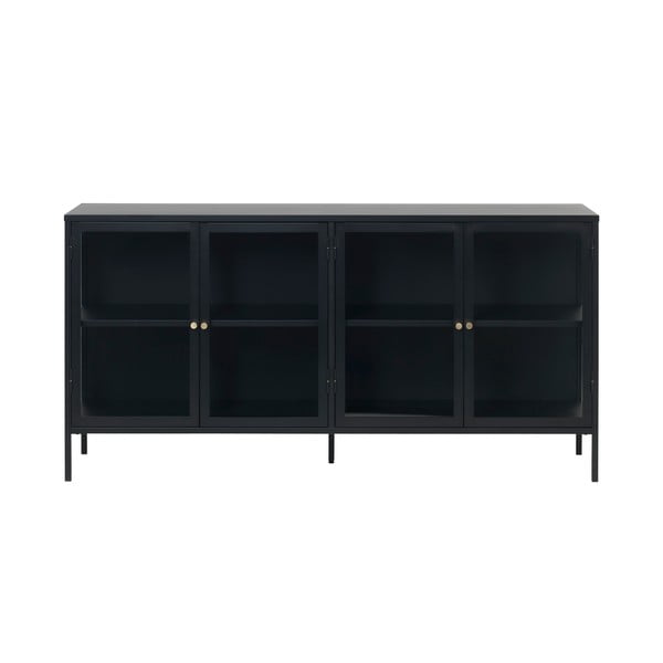 Iš metalo vitrina juodos spalvos 170x85 cm Carmel – Unique Furniture