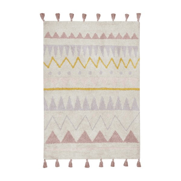 Skalbiamas/rankų darbo iš medvilnės vaikiškas kilimas rožinės spalvos/kreminės spalvos 140x200 cm Azteca Vintage Nude – Lorena Canals