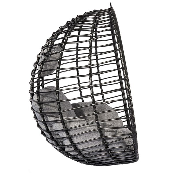 Juodas pakabinamas krėslas iš dirbtinio ratano Bonami Selection Mila-image-3