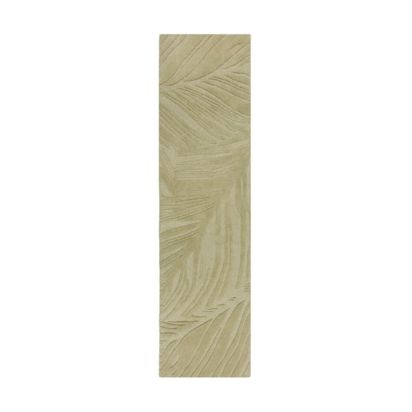Žalias vilnonis kilimas 60x230 cm Lino Leaf - Flair Rugs