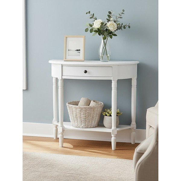 Baltos spalvos iš pušies masyvo konsolinis staliukas 32x93 cm Heritage – Premier Housewares-image-3