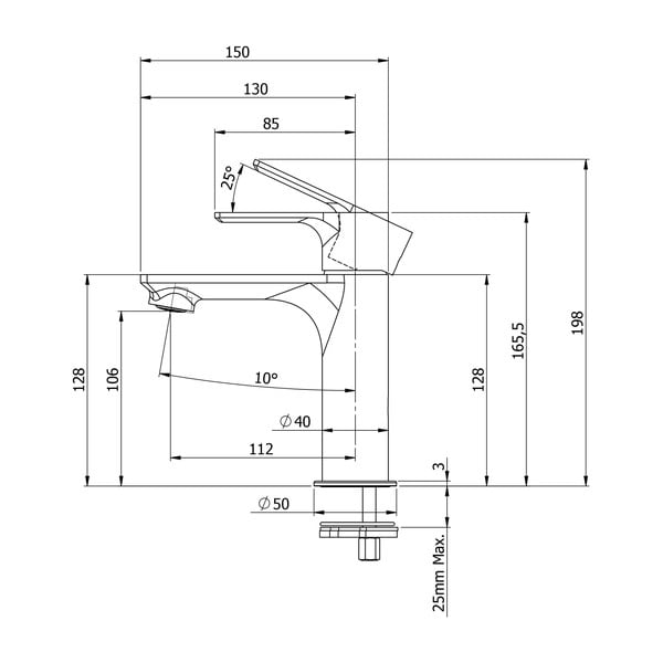 Kriauklei čiaupas blizgios sidabrinės spalvos stovimas Pax – Sapho-image-4