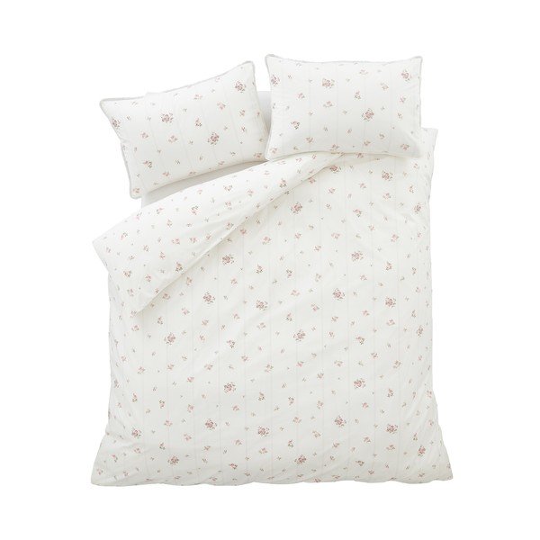 Kreminės spalvos iš medvilninio perkelio viengulė patalynė 135x200 cm Vintage Rosebud Lace – Bianca