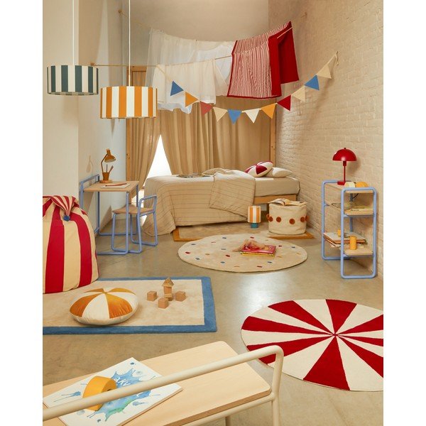 Kreminės spalvos iš medvilnės vaikiškas kilimas ø100 cm Epifania – Kave Home-image-1
