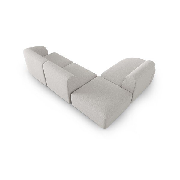 Šviesiai pilkos spalvos iš šenilinio audinio kampinė sofa (su kairiuoju kampu/„L“ formos) Paolo – Milo Casa-image-3