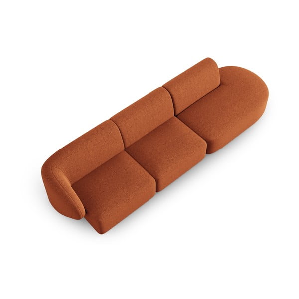 Terakotos spalvos iš šenilinio audinio sofa su kairiuoju kampu 311 cm Paolo – Milo Casa-image-1