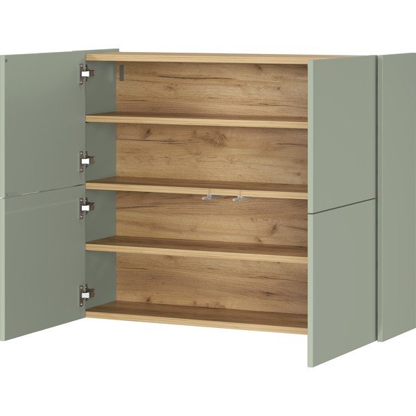 Pilkai žalios spalvos matinis pakabinama spintelė 97x79x27 cm Binetto – Germania-image-3