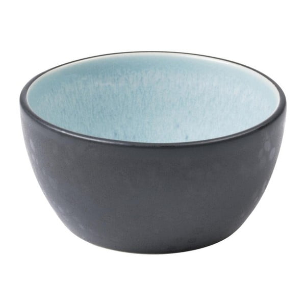 Juodos keramikos dubuo su vidine šviesiai mėlynos spalvos glazūra "Bitz Mensa", skersmuo 10 cm