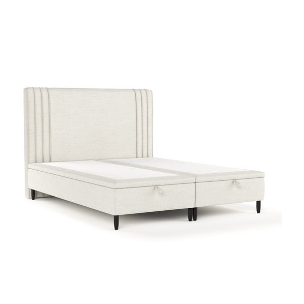 Dvigulė lova smėlio spalvos audiniu dengta su sandėliavimo vieta 180x200 cm Musca – Maison de Rêve