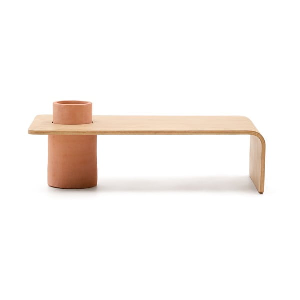 Natūralios spalvos apvalios formos kavos staliukas iš uosio 60x110 cm Olaria – Kave Home-image-4