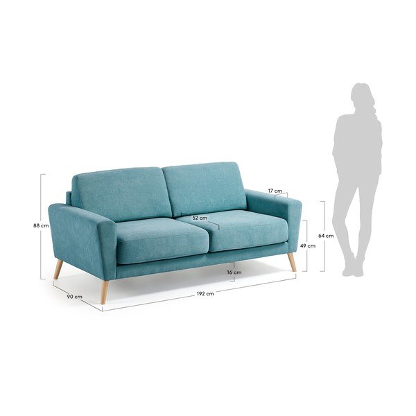 Turkio spalvos sofa Kave Home Guy-image-1