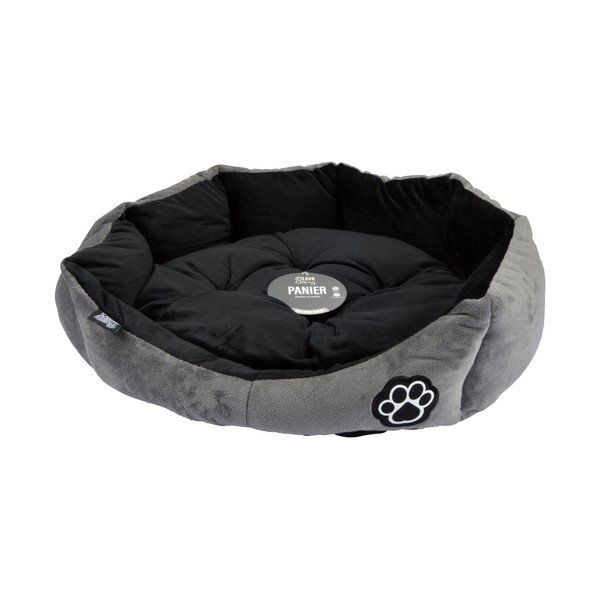 Pilkos spalvos iš zomšo augintinio guolis šuniui ø 50 cm Flakes – Love Story-image-2