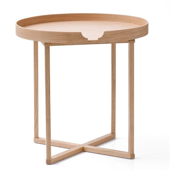 Ąžuolo staliukas su nuimamu ąžuoliniu stalviršiu Wireworks Damieh, 45 x 45 cm-image-2